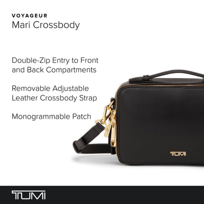 TUMI - Voyageur Mari Crossbody - Leather Crossbody Purse for Women - Perfect for Business & Travel - Classy Women's Bag - Black & Gold
