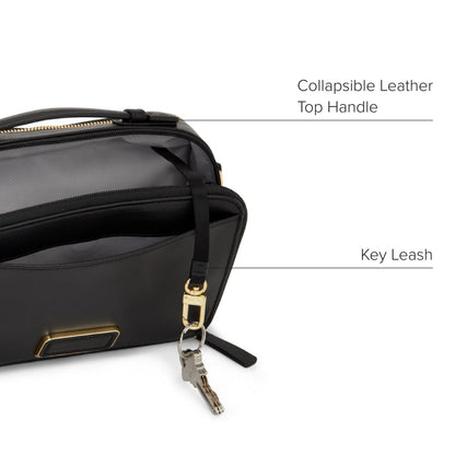 TUMI - Voyageur Mari Crossbody - Leather Crossbody Purse for Women - Perfect for Business & Travel - Classy Women's Bag - Black & Gold