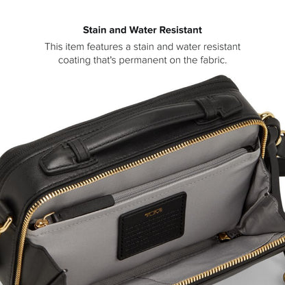 TUMI - Voyageur Mari Crossbody - Leather Crossbody Purse for Women - Perfect for Business & Travel - Classy Women's Bag - Black & Gold