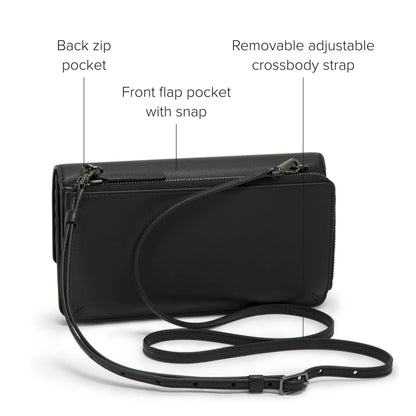 TUMI - Belden Crossbody Wallet Bag - Multipurpose Leather Travel Wallet - With Pockets & Card Holder - 4.5" x 8.0" x 1.3" - Black