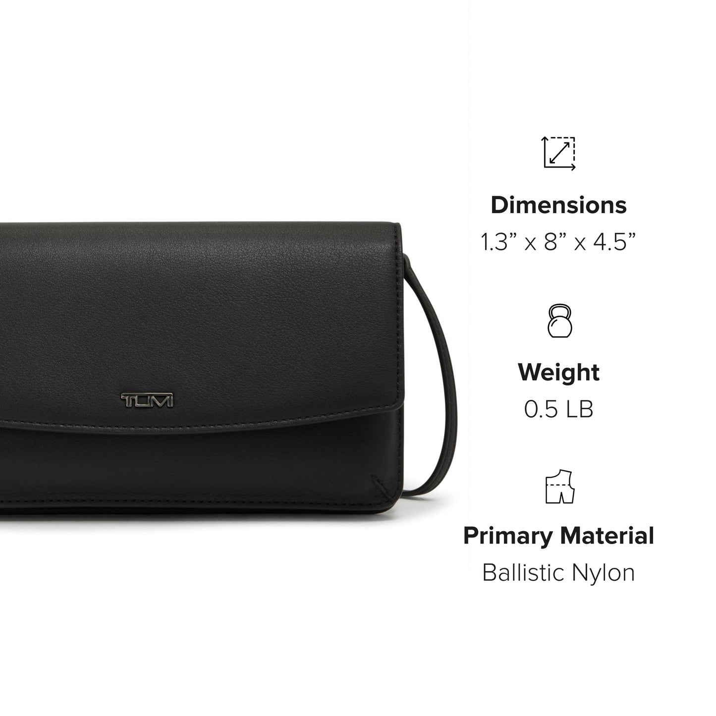 TUMI - Belden Crossbody Wallet Bag - Multipurpose Leather Travel Wallet - With Pockets & Card Holder - 4.5" x 8.0" x 1.3" - Black