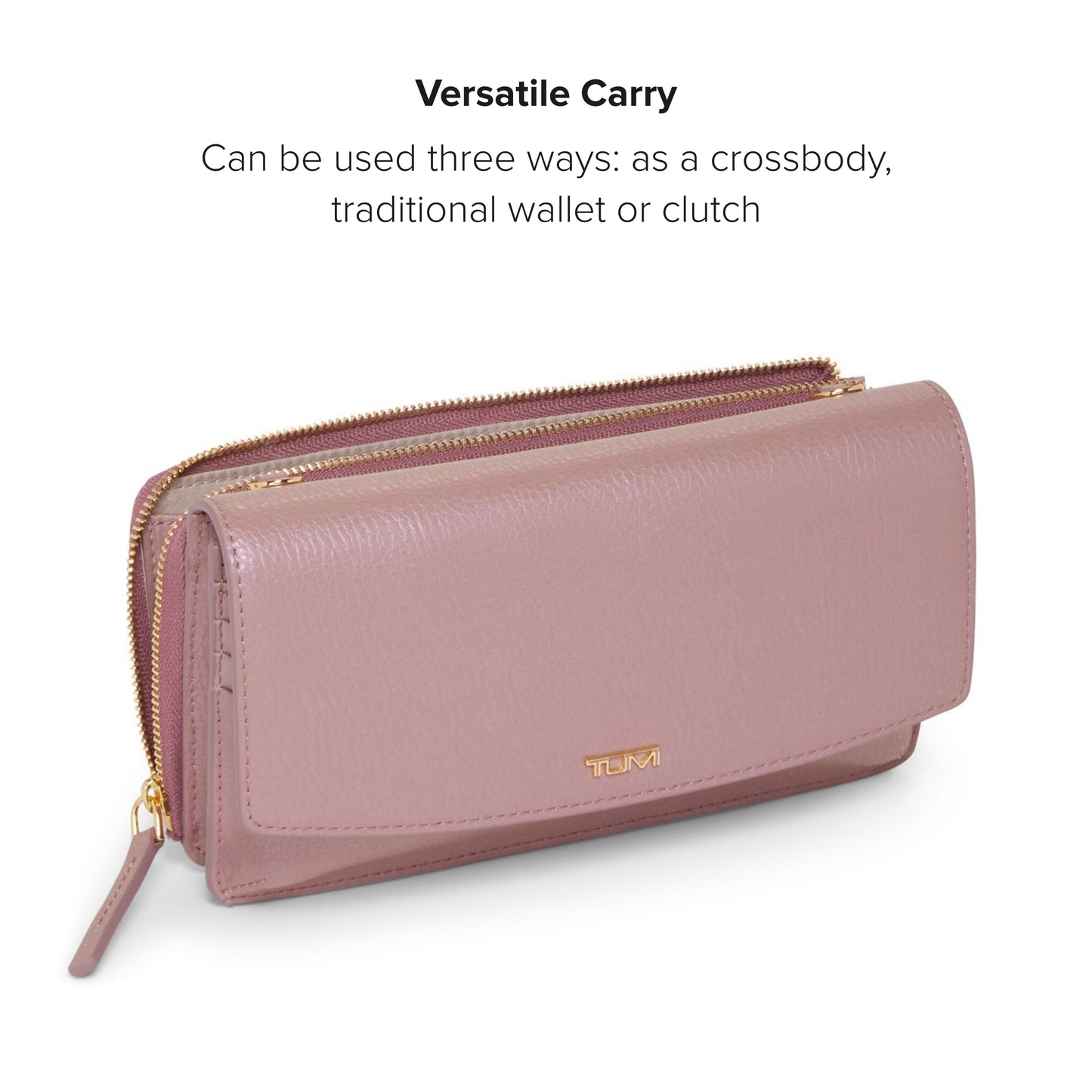 TUMI - Belden Wallet Crossbody for Women - Pearl Pink