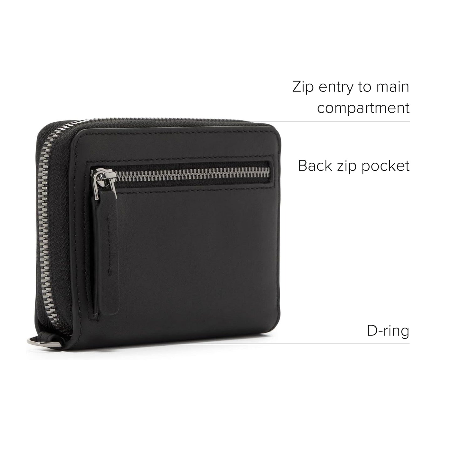 TUMI - Belden Tri-Fold Zip-Around - Leather Travel Wallet - Trifold Wallet with D-Ring - 3.8" X 4.8" X 1.0" - Black