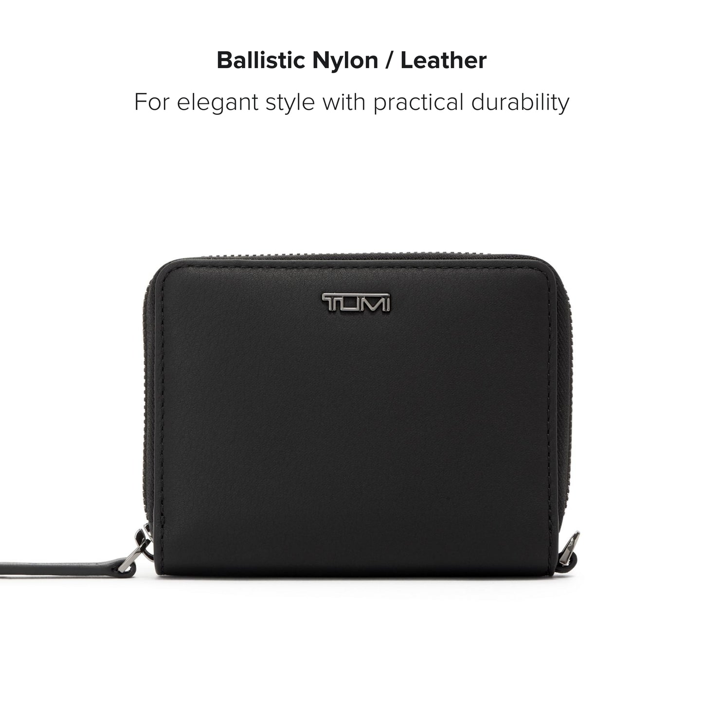 TUMI - Belden Tri-Fold Zip-Around - Leather Travel Wallet - Trifold Wallet with D-Ring - 3.8" X 4.8" X 1.0" - Black