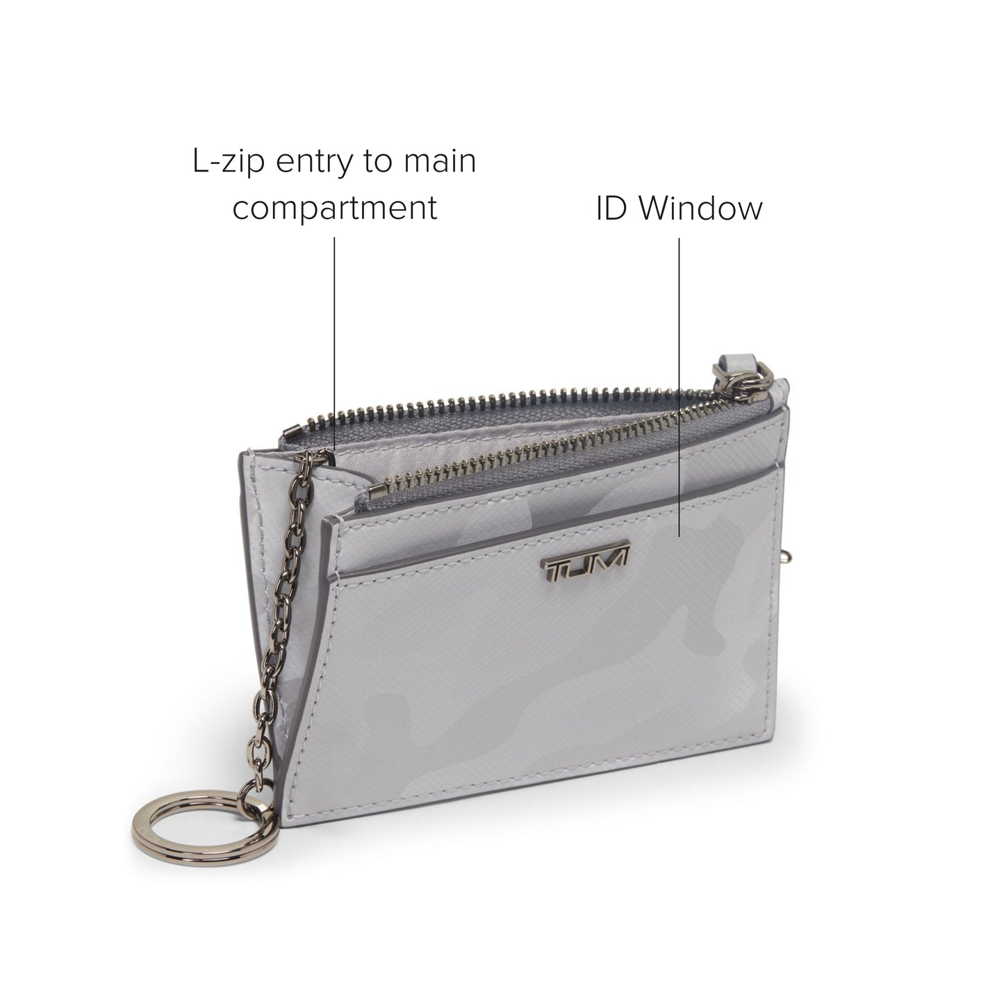TUMI - Belden Zip Card Case for Women - Silver Camo