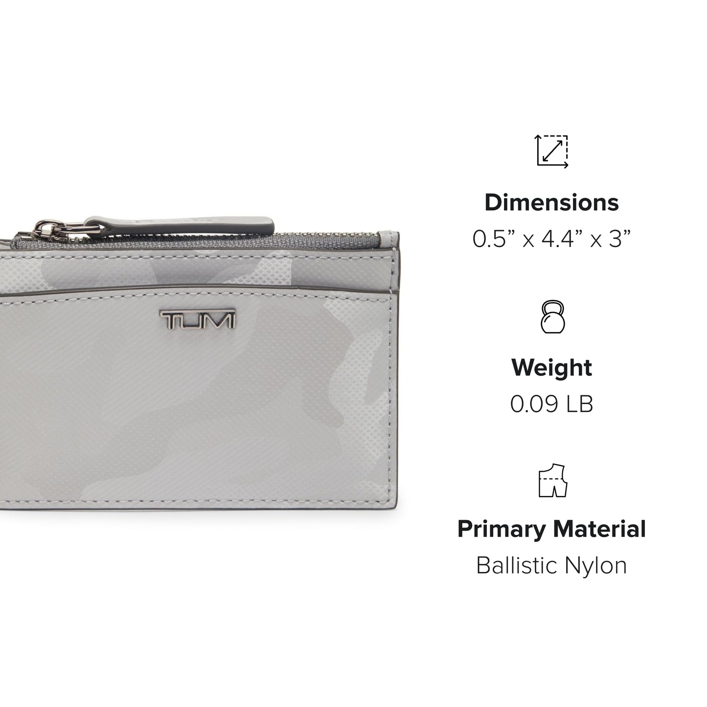 TUMI - Belden Zip Card Case for Women - Silver Camo