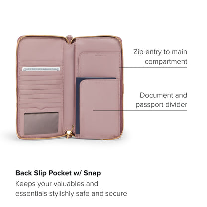 TUMI - Belden Travel Wallet for Women - Pearl Pink