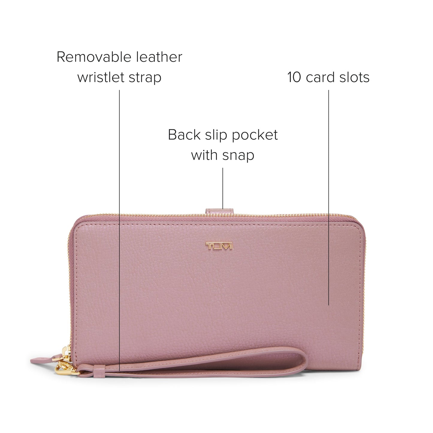TUMI - Belden Travel Wallet for Women - Pearl Pink