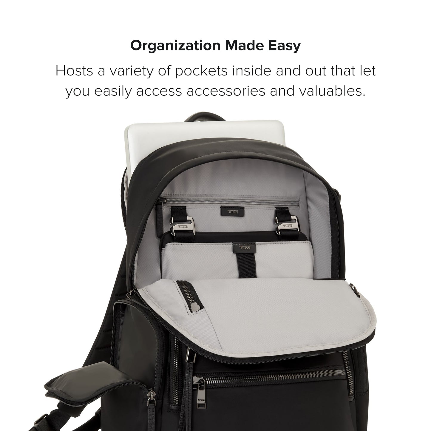 TUMI - Voyageur Celina Backpack - Women's Work and Travel Bag - 16.0" X 10.6" X 6.5" - Holds Up to 16" Laptop - Black & Gunmetal Hardware