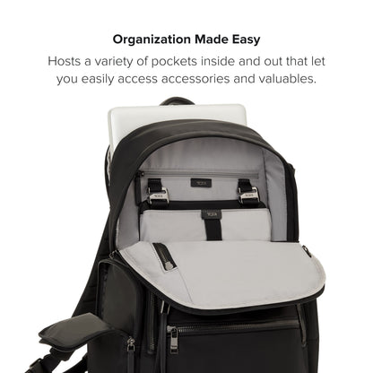 TUMI - Voyageur Celina Backpack - Women's Work and Travel Bag - 16.0" X 10.6" X 6.5" - Holds Up to 16" Laptop - Black & Gunmetal Hardware