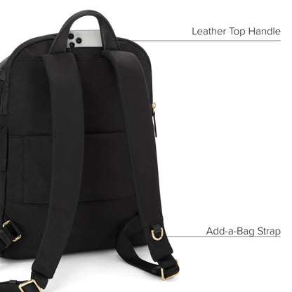 TUMI - Voyageur Halsey Backpack - Travel Backpack - For Business, Fashion, Commute - Holds Up to 14" Screens - Black & Gold