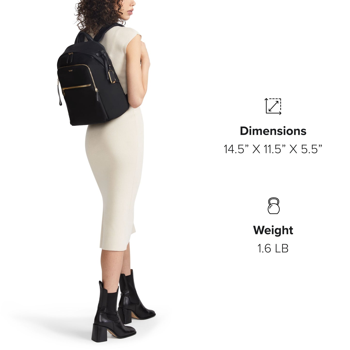 TUMI - Voyageur Halsey Backpack - Travel Backpack - For Business, Fashion, Commute - Holds Up to 14" Screens - Black & Gold