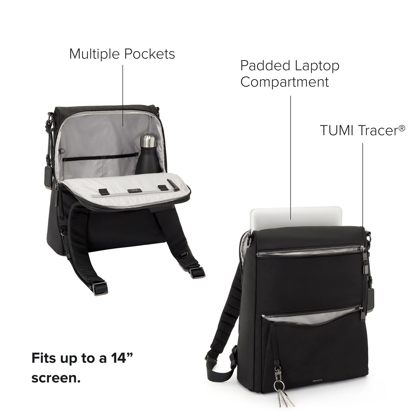 TUMI Voyageur Leigh Backpack/Tote Black/Gunmetal One Size