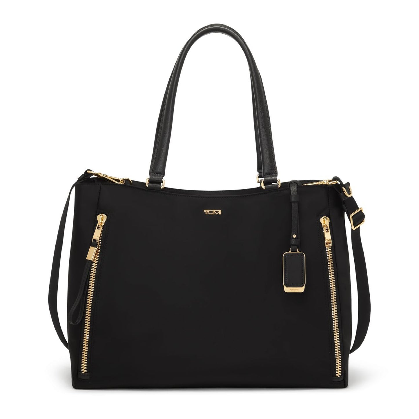 TUMI - Voyageur Valetta Tote - Women's Carryall Bag, Lightweight and Roomy, Functional Purse for Everyday, Business & Travel - Large, Black & Gold Hardware
