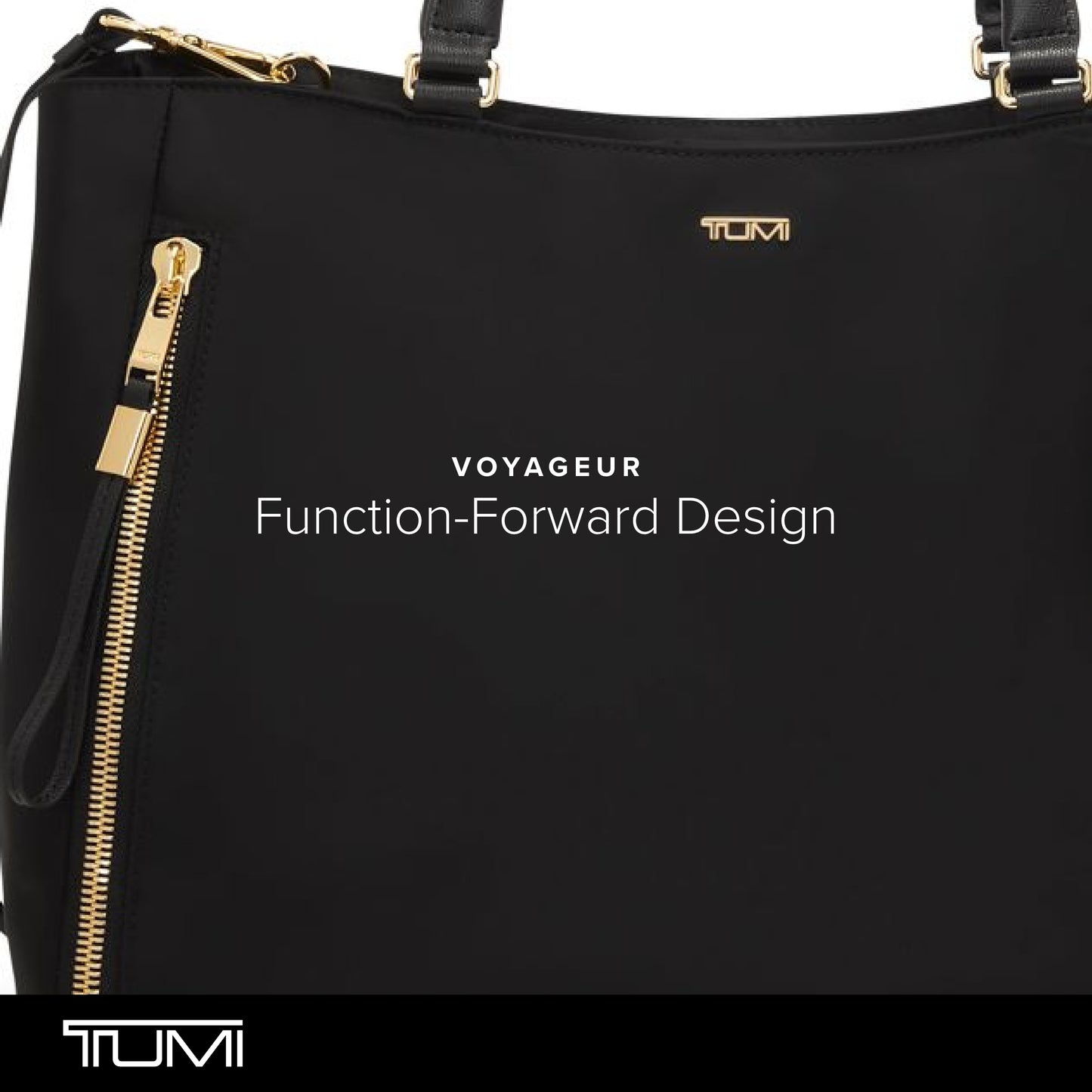 TUMI - Voyageur Valetta Tote - Women's Carryall Bag, Lightweight and Roomy, Functional Purse for Everyday, Business & Travel - Large, Black & Gold Hardware