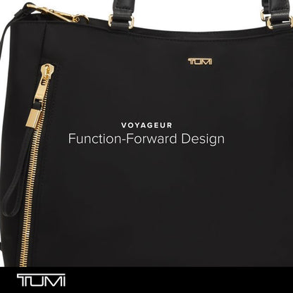 TUMI - Voyageur Valetta Tote - Women's Carryall Bag, Lightweight and Roomy, Functional Purse for Everyday, Business & Travel - Large, Black & Gold Hardware