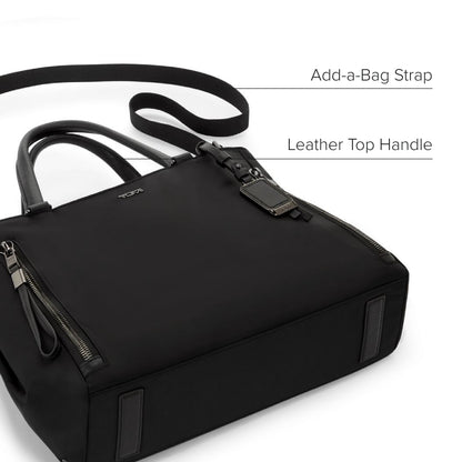 TUMI - Voyageur Valetta Tote - Women's Carryall Bag, Lightweight and Roomy, Functional Purse for Everyday, Business & Travel - Medium, Black & Gunmetal Hardware