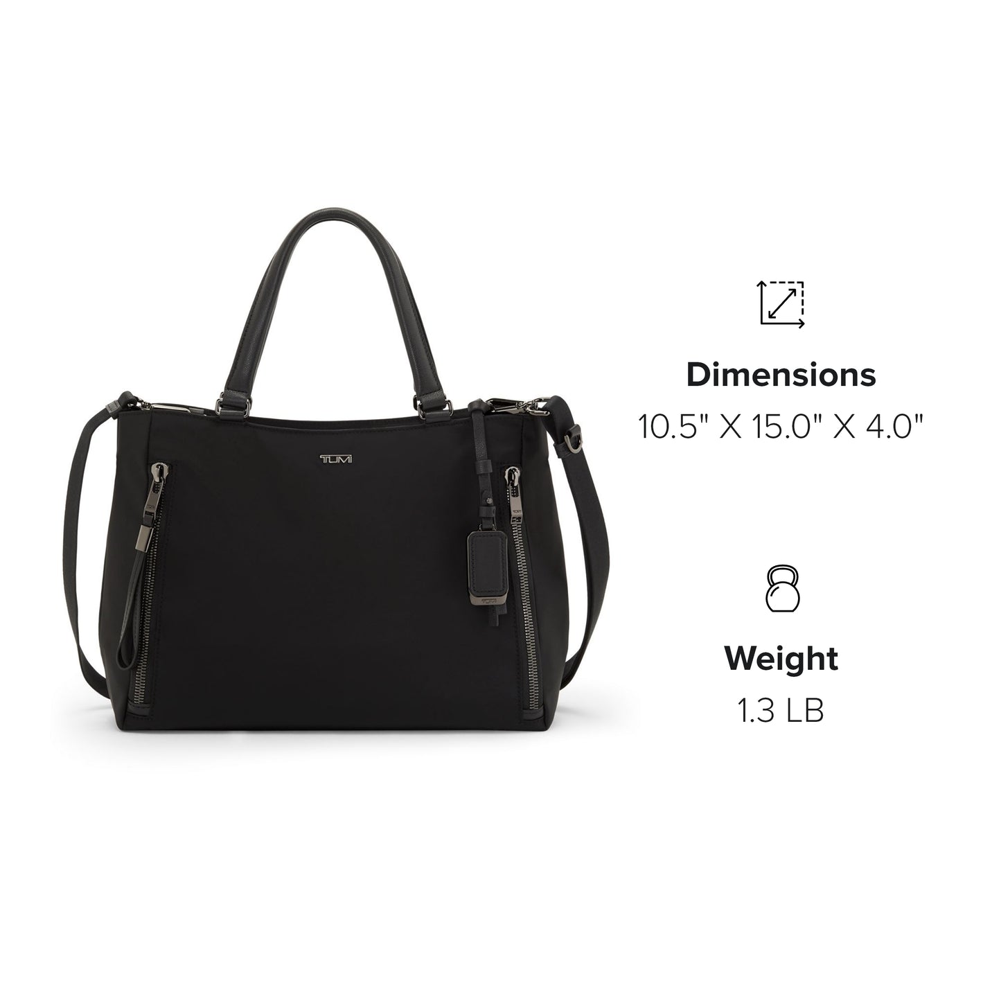 TUMI - Voyageur Valetta Tote - Women's Carryall Bag, Lightweight and Roomy, Functional Purse for Everyday, Business & Travel - Medium, Black & Gunmetal Hardware