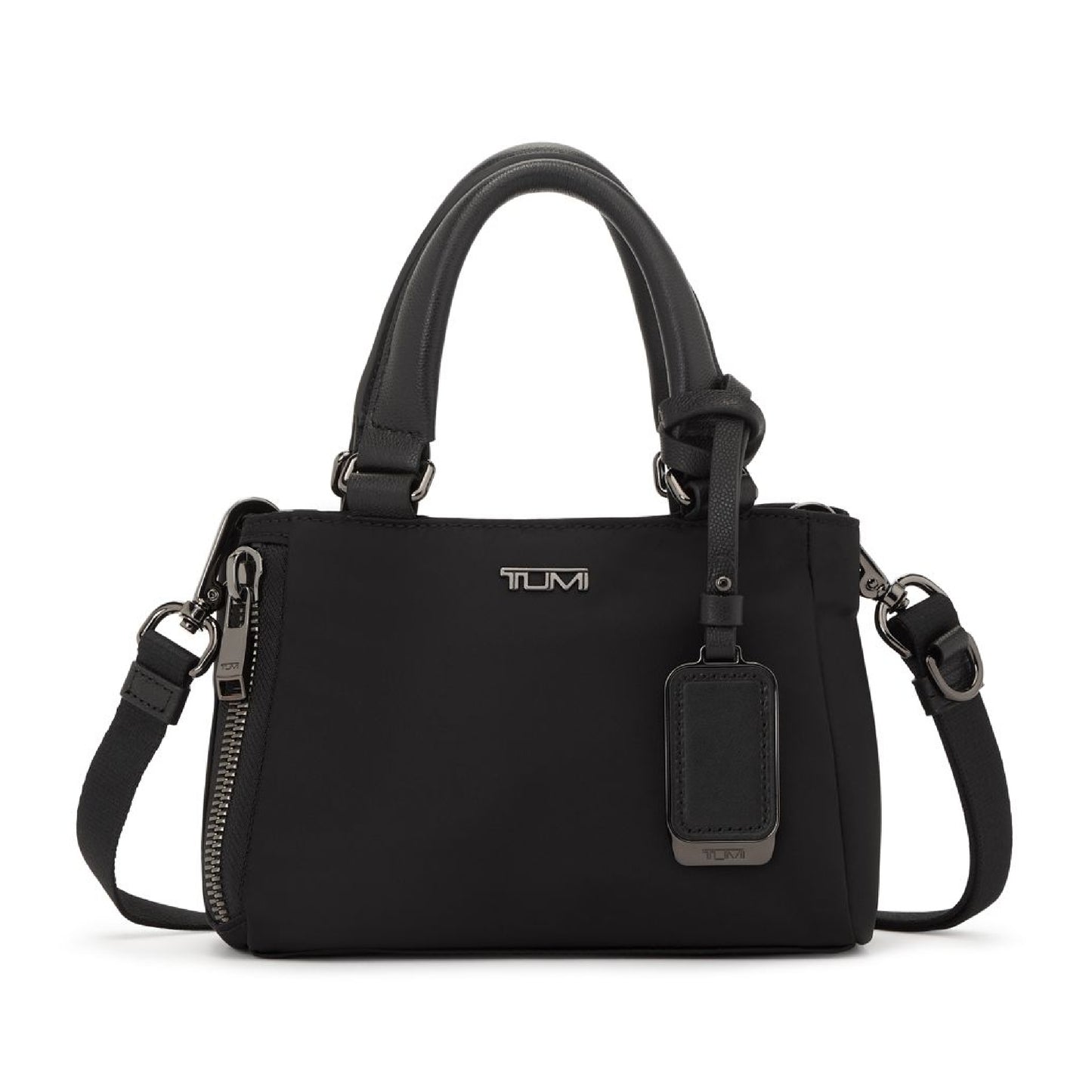 TUMI - Voyageur Valetta Micro Tote - Purse for Business & Travel - Stain & Water-Resistant - Removable Crossbody Strap - Black & Gunmetal