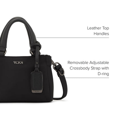 TUMI - Voyageur Valetta Micro Tote - Purse for Business & Travel - Stain & Water-Resistant - Removable Crossbody Strap - Black & Gunmetal