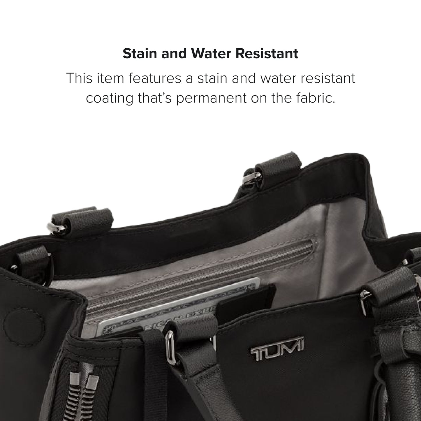 TUMI - Voyageur Valetta Micro Tote - Purse for Business & Travel - Stain & Water-Resistant - Removable Crossbody Strap - Black & Gunmetal