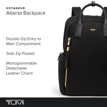 TUMI - Voyageur Atlanta Backpack - Travel Backpack for Women - For Business, Commute - Holds Up to 17" Laptop - Black - Gold Hardware