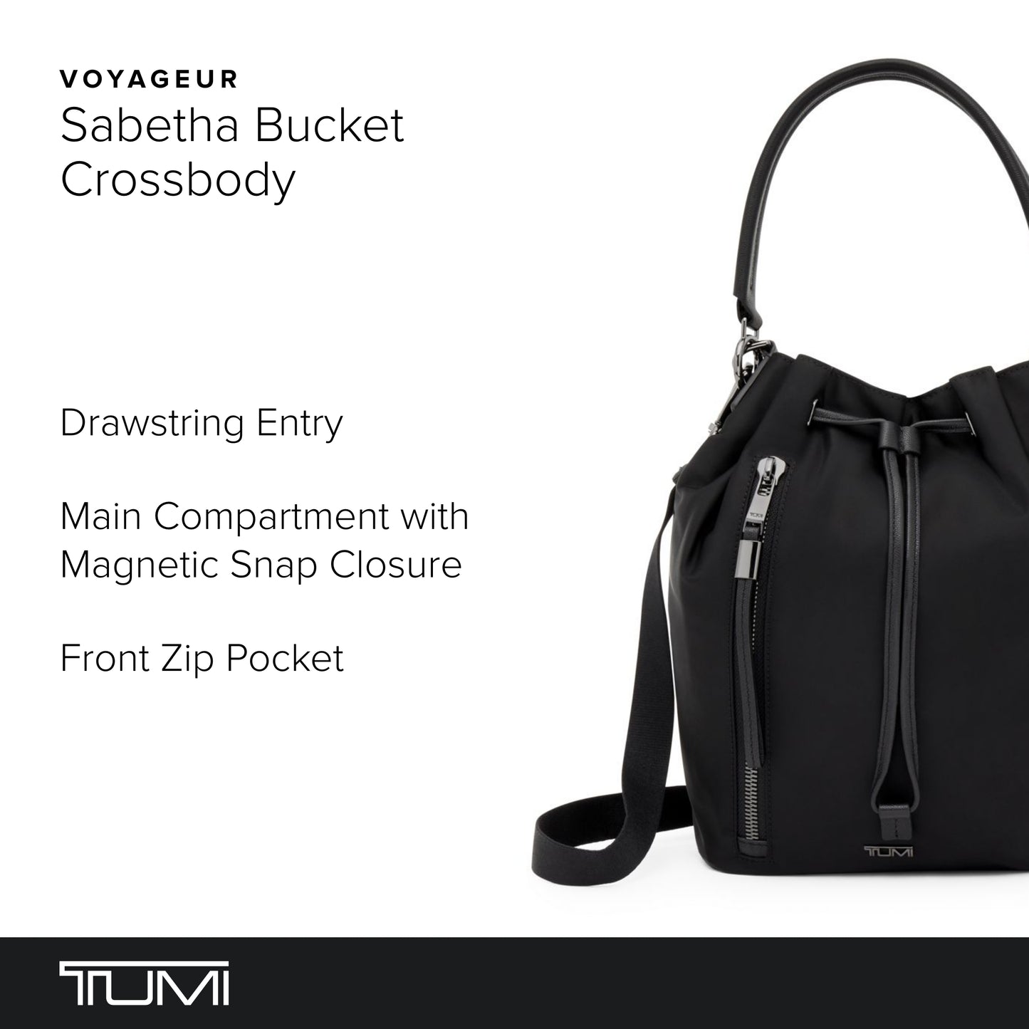 TUMI Voyageur Sabetha Bucket Crossbody - Black/Gunmetal
