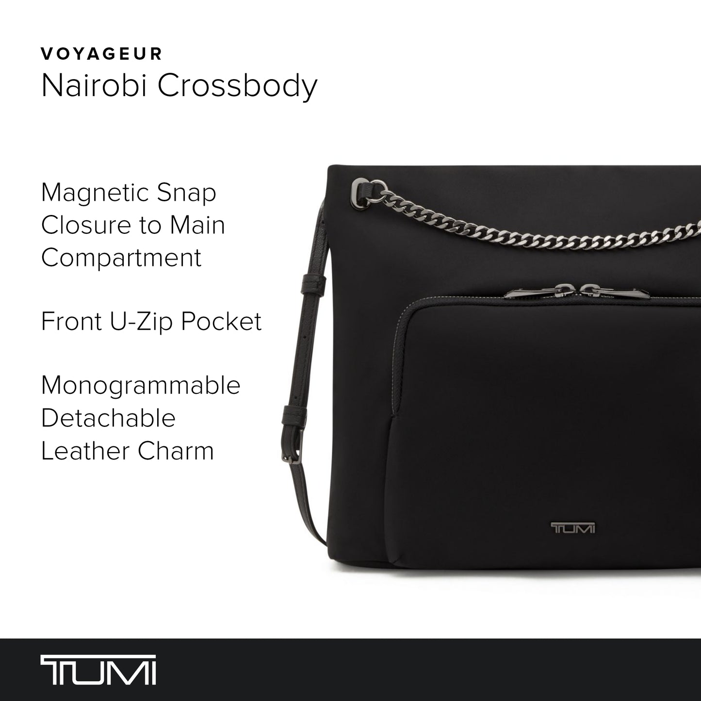 TUMI Voyageur Nairobi Crossbody - Black/Gunmetal