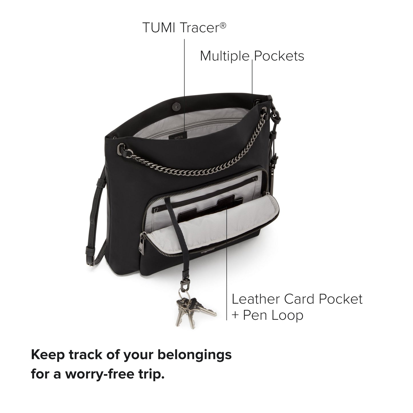 TUMI Voyageur Nairobi Crossbody - Black/Gunmetal