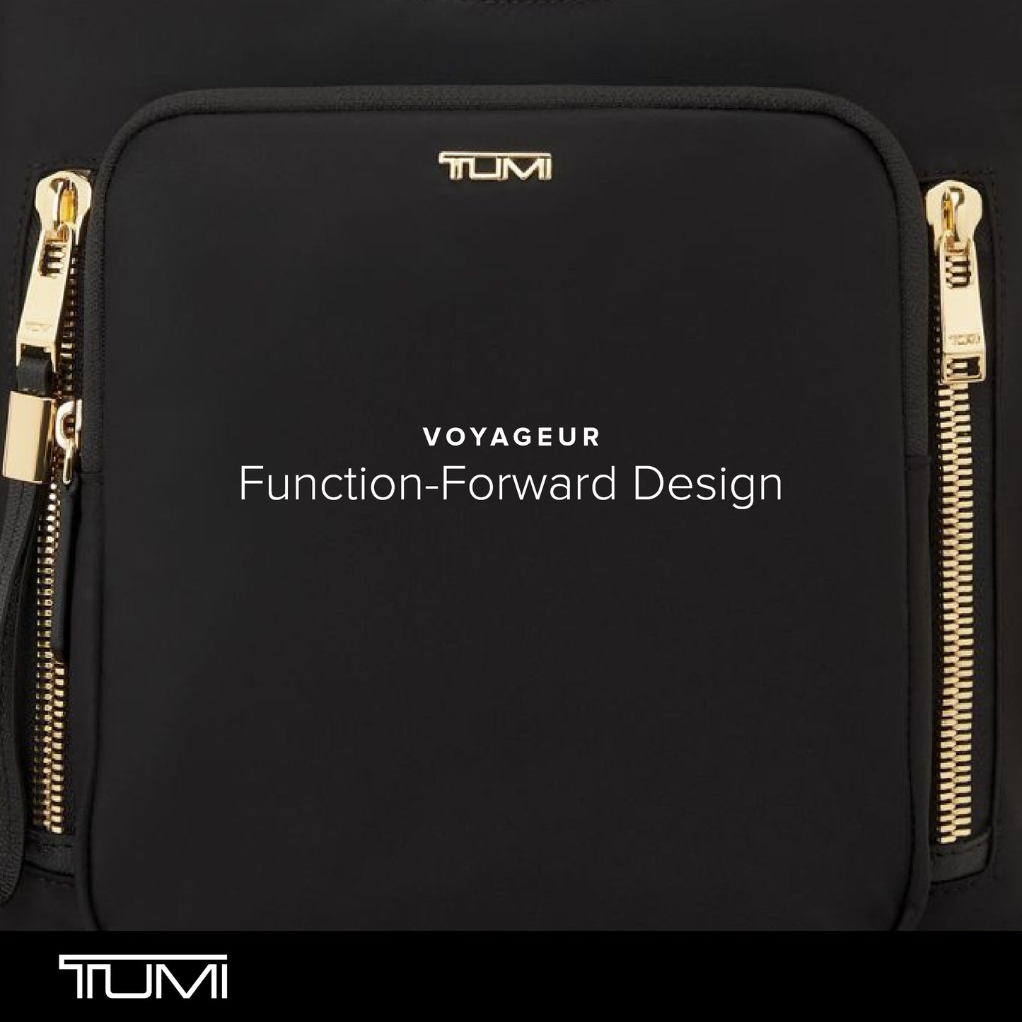 TUMI - Voyageur Tyler Crossbody - Nylon Crossbody Bag - Business, Travel Bag - Stain, Water-Resistant - Stylish Purse - Black & Gold