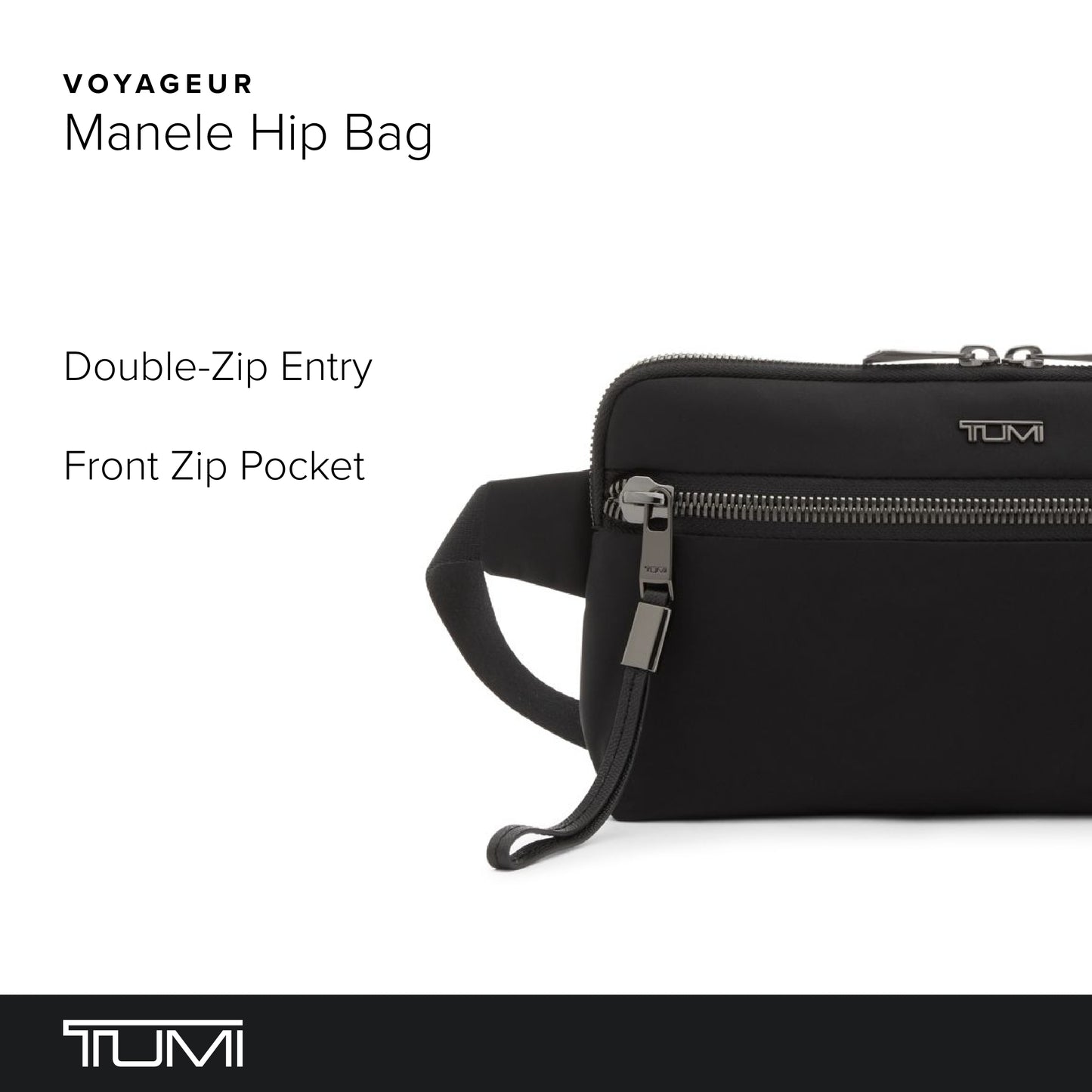 TUMI - Voyageur Manele Hip Bag - Men's & Women's Waist Pack - Black/Gunmetal