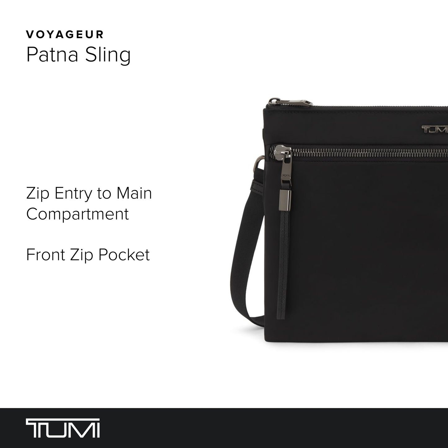 TUMI Voyageur Patna Sling - Black/Gunmetal