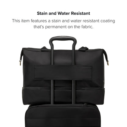 TUMI - Voyageur Contine Weekender - Travel Weekend Bag for Women - Holds Up to 14" Laptop - Multiple Compartment & Pockets - Black & Gold Hardware