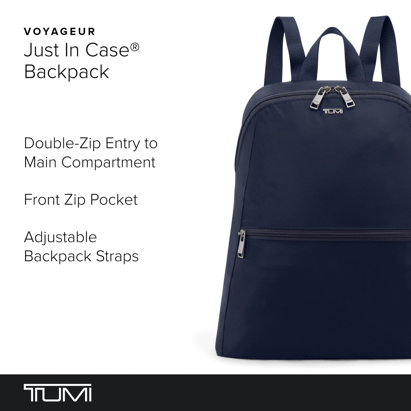 TUMI - Just In Case Foldable Backpack - Lightweight, Compact Travel Backpack - For One Bag Travel - 15.5" X 12.3" X 4.5" - Dark Indigo