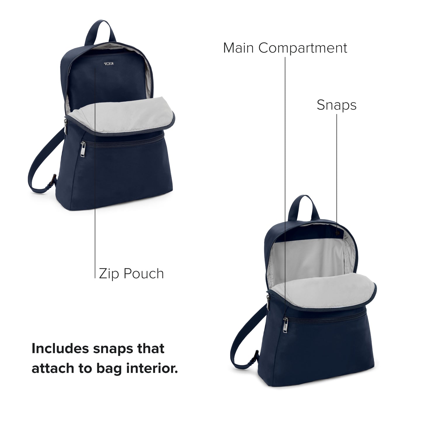 TUMI - Just In Case Foldable Backpack - Lightweight, Compact Travel Backpack - For One Bag Travel - 15.5" X 12.3" X 4.5" - Dark Indigo