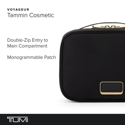 TUMI - Voyageur Tammin Cosmetic - Makeup Organizer Bag for Travel - Premium Toiletry Bag - Stain & Water-Resistant Material - Black & Gold