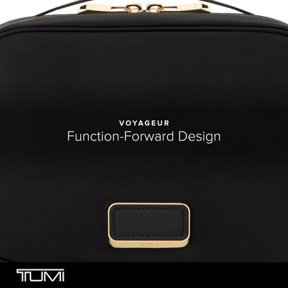 TUMI - Voyageur Tammin Cosmetic - Makeup Organizer Bag for Travel - Premium Toiletry Bag - Stain & Water-Resistant Material - Black & Gold