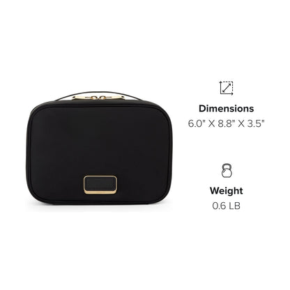TUMI - Voyageur Tammin Cosmetic - Makeup Organizer Bag for Travel - Premium Toiletry Bag - Stain & Water-Resistant Material - Black & Gold