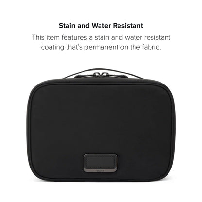 TUMI - Voyageur Tammin Cosmetic - Makeup Organizer Bag for Travel - Premium Toiletry Bag - Stain & Water-Resistant Material - Black & Gunmetal