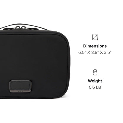 TUMI - Voyageur Tammin Cosmetic - Makeup Organizer Bag for Travel - Premium Toiletry Bag - Stain & Water-Resistant Material - Black & Gunmetal