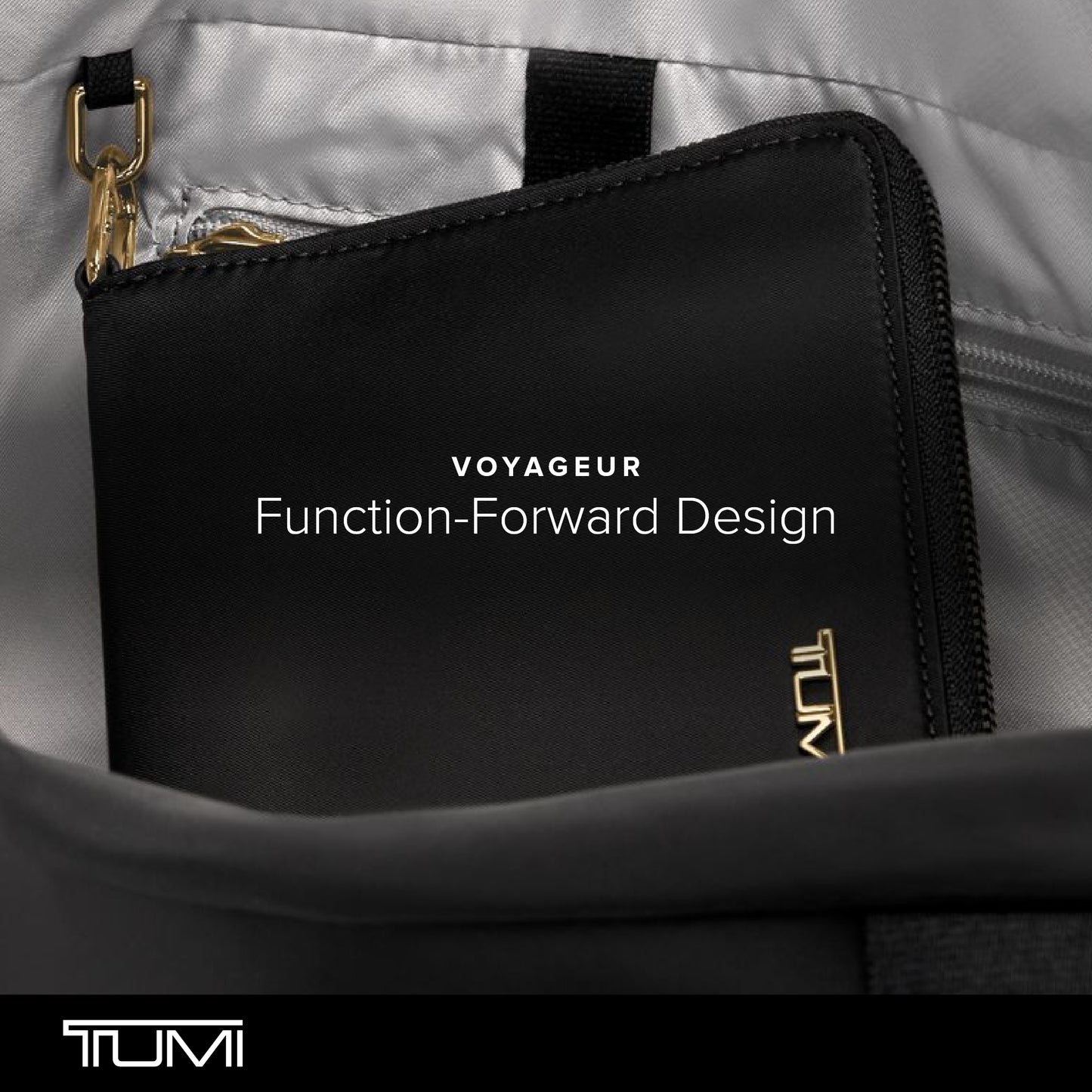 TUMI - Voyageur Vevay Jewelry Portfolio - Women's Travel Friendly Case for Necklaces, Earrings, Rings - Black & Gold