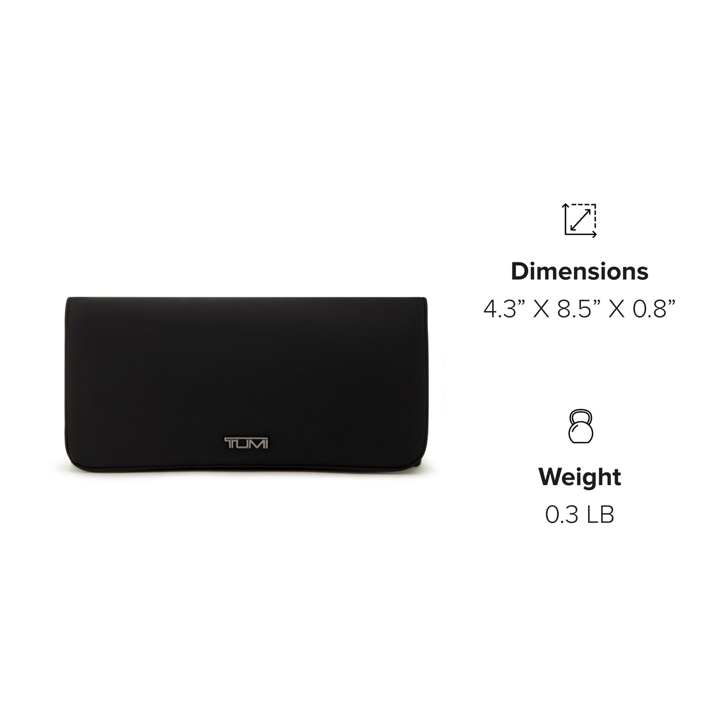 TUMI - Plus Small Organizer - Foldable Travel Organizer Perfect for Sunglasses, Toiletries, Makeup - Stain & Water-Resistant - Black & Gunmetal