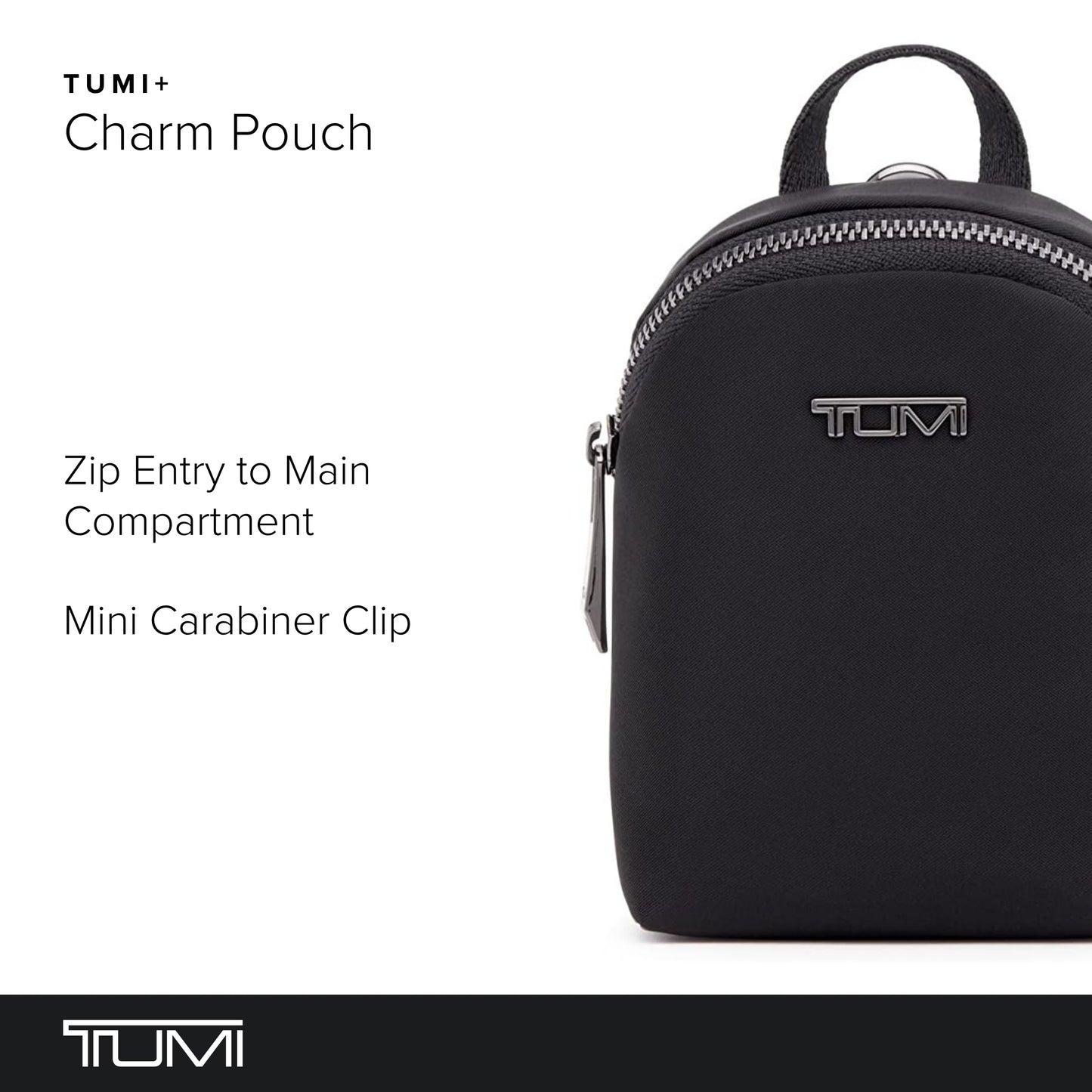 TUMI TUMI+ Charm Pouch - Black/Gunmetal