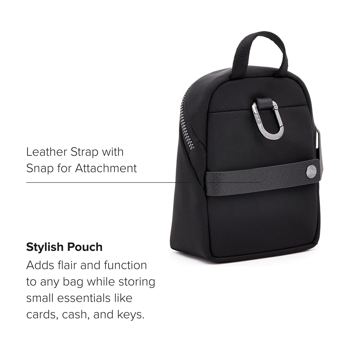 TUMI TUMI+ Charm Pouch - Black/Gunmetal