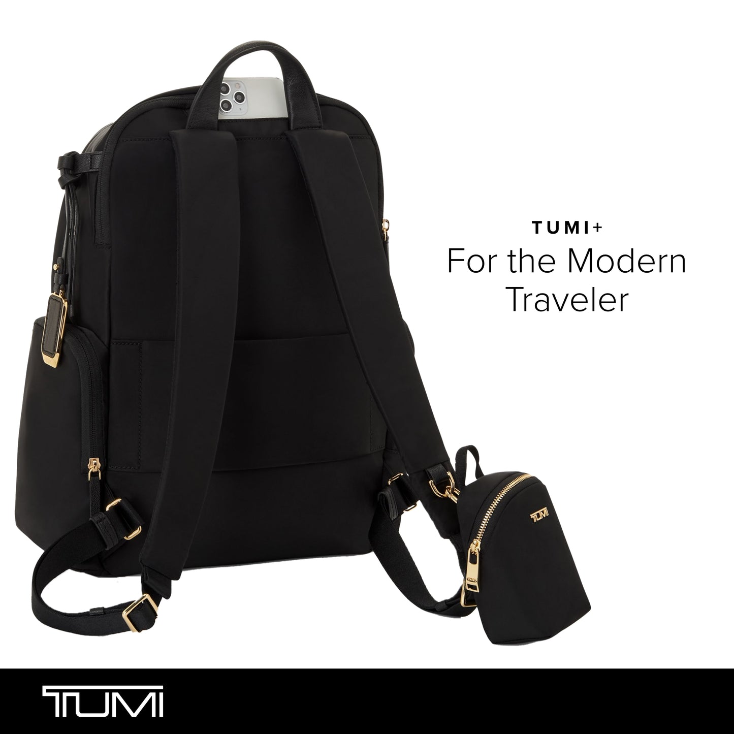 TUMI TUMI+ Charm Pouch - Black/Gunmetal