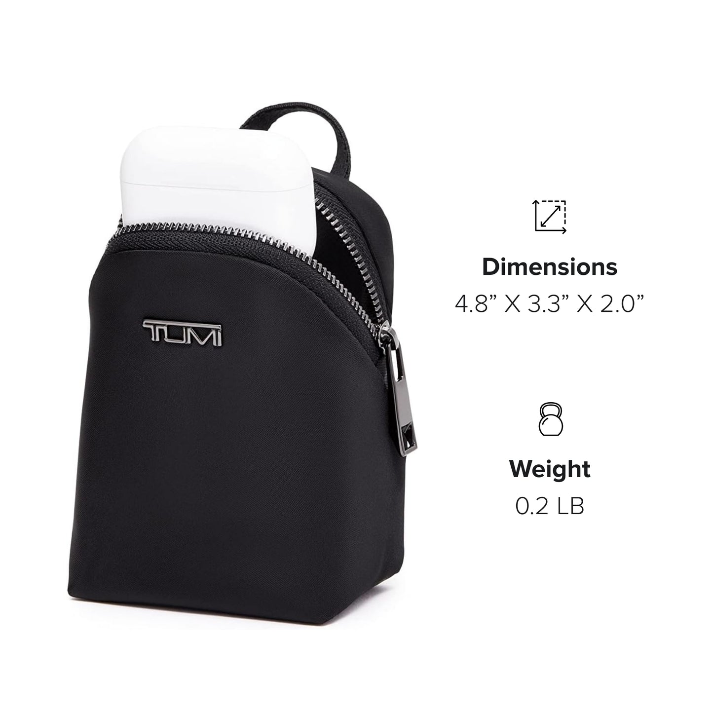 TUMI TUMI+ Charm Pouch - Black/Gunmetal