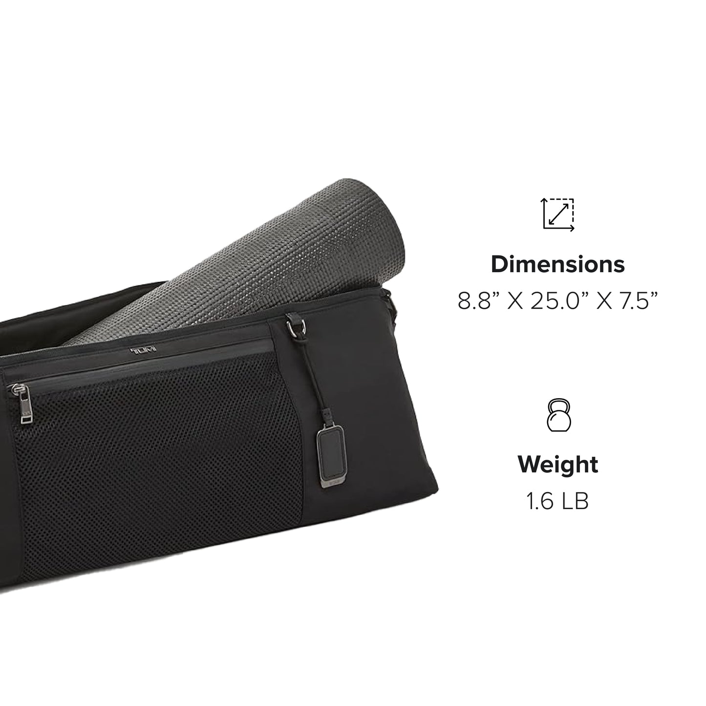 TUMI Voyageur Kauai Yoga Sling/Tote - Travel Sling, Tote & Yoga Bag - Black - With Gunmetal Hardware - 8.8" X 25.0" X 7.5"