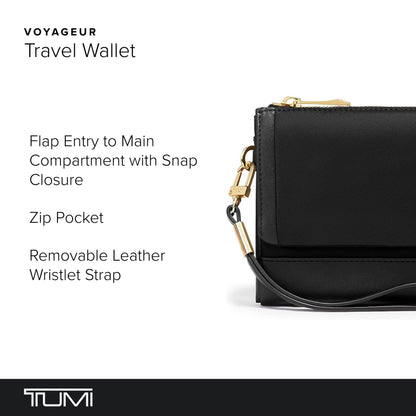 TUMI Voyageur Travel Wallet - Black/Gold