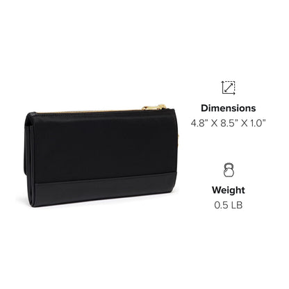 TUMI Voyageur Travel Wallet - Black/Gold