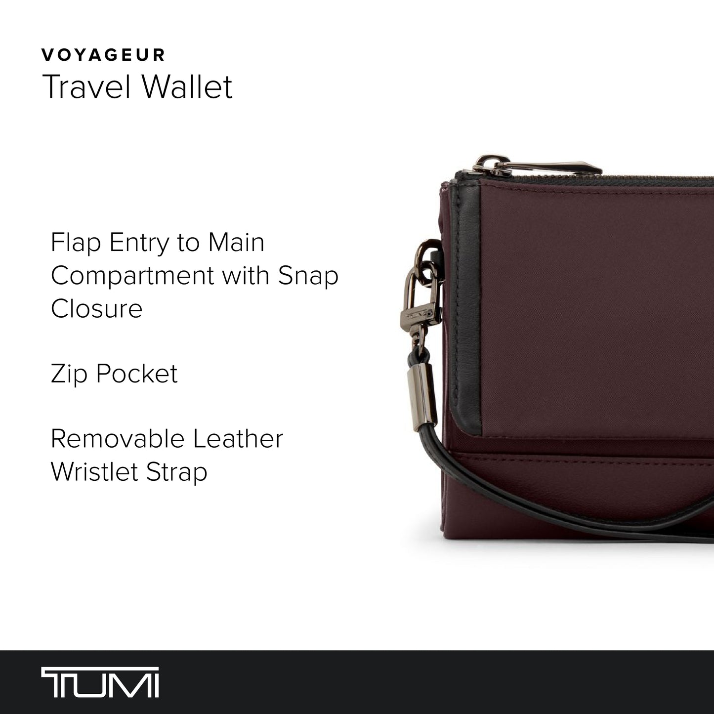 TUMI - Voyageur Travel Wallet for Women - Deep Plum